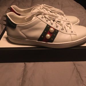 Gucci Ace Pearl Spike Sneakers